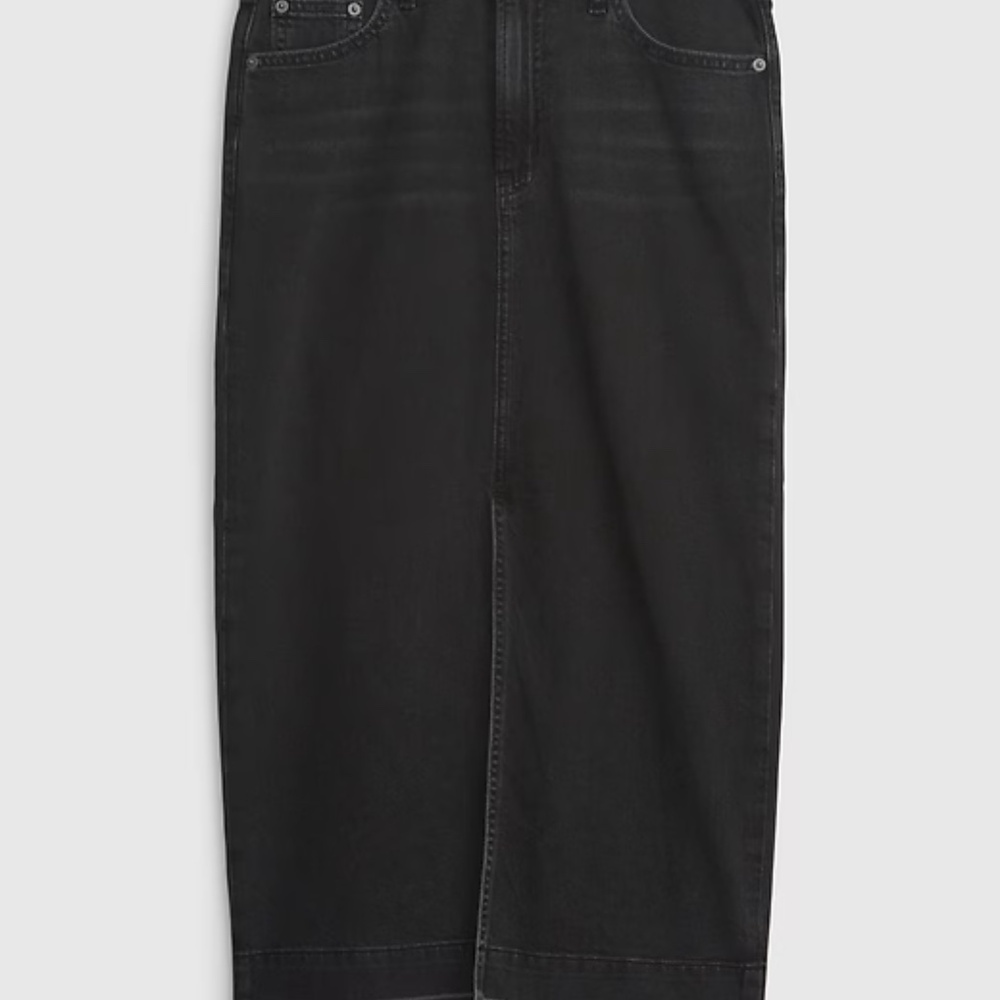 NEW WITH TAGS Black Denim Midi Skirt - Picture 4 of 4